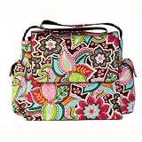 OiOi Pink Floral Bouquet Messenger Diaper Bag with Water Resistant Finish - NEW!
