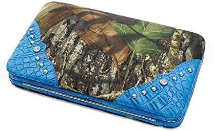 Mossy Oak Licensed Camouflage Rhinestone Western Flat Clutch Wallet