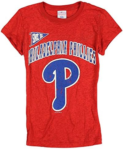 Women's MLB Burnout Pennant T-Shirt (Philadelphia Phillies, Medium)