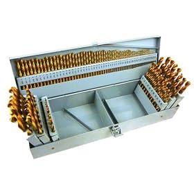 Complete Pro-Grade 115-Piece Titanium Drill Bit Set - Fractional, Numbered, Lettered Bits... by C.M.T Industrial