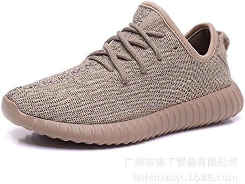 VANCHOR Men Womens Breathable Fly Weave Uppers Sneakers Lace-up Light Running Shoes EU46 Oxford Tan