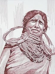Tribal Face Painting(pen & Ink on Paper)