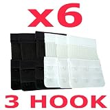 Bra Strap Extenders x6 - 3 HOOK - (3xBlack, 3xWhite). Don't Throw Away That Tight BRA!