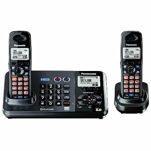 Panasonic KX-TG9382T 2-Line Expandable Digital Cordless Phone with Answering System, Metallic Black, 2 Handsets Panasonic KX-TG9382T 2-Line Expandable Digital Cordless Phone with Answering System, Metallic Black, 2 Handsets