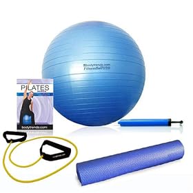 Bodytrends Complete Pilates Core Conditioning Solution Kit with Ball, DVD, Fitness tube, Pump and Mat