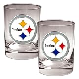 Pittsburgh Steelers NFL 2pc Rocks Glass Set - Primary logo