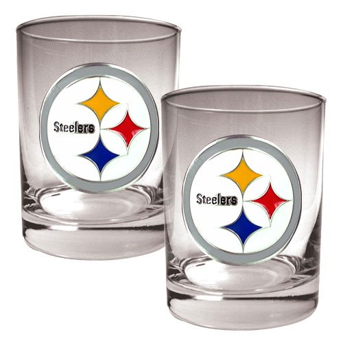 Pittsburgh Steelers Rocks Glass Set - Clear