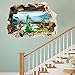 Winhappyhome 3D Lifelike Dinosaurs Wall Art Stickers for Kids Room Nursery Background Removable Decor Decals