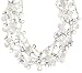 Sterling Silver Faceted Crystal and White Freshwater Cultured Pearl Necklace, 18