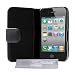 Yousave Accessories TM Premium Black Leather Wallet Flip Case Cover For The Apple iPhone 4 / 4S With Screen Protector For The 4G 4th Generation