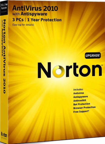 Norton Antivirus 2010 - 1 User 3 Computers Upgrade (PC CD)