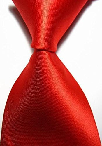 Kristy Tok Collection - Red Simple Plain Series Jacquard Woven Silk Men's Neckties with Designs - CPHQ (Compatible Price &amp; High Quality)
