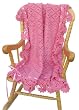 Handmade Baby Pure Cotton Blanket - Flamingo Pink (100% Hand-crocheted Border)