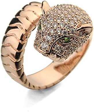 AFAF 18k Rose Gold Plated Use Austrian crystal Leopard Shape Open Ring