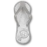 Washington Redskins NFL Logo Flip Flop 1 Pendant (Silver)