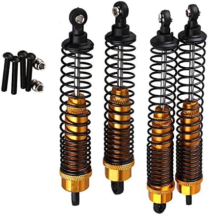 Mxfans Gold RC1:10 Aluminum AX31014 AX31013 Front &amp; Rear Shock Absorber Upgrade Parts for AXIAL YETI ROCK RACER 90026 Rock Crawler Pack of 2