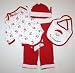 Babygear Unisex Baby 'My 1st Christmas' 4 Piece Set, Santa - Size: 3-6 Months