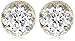Platinum Plated Sterling Silver "100 Facets Collection" Round Cubic Zirconia Stud Earrings