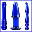 Pyrex Glass Dildos Blue Sex Toy Combo Pack 1