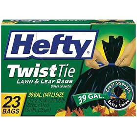 PACTIV IND. E2-3723 TWIST TIE LAWN and LEAF BAGS 39 gal. - Box of 23 (PACK OF 6) by Pactiv