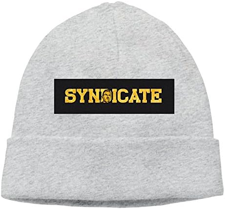 Fashion Syndicate Word Design Comfortable Wool Ridge Cuff Beanie Ash
