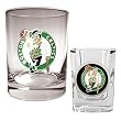 Boston Celtics Rocks Glass & Square Shot Glass Set - Primary Logo NBA Basketball