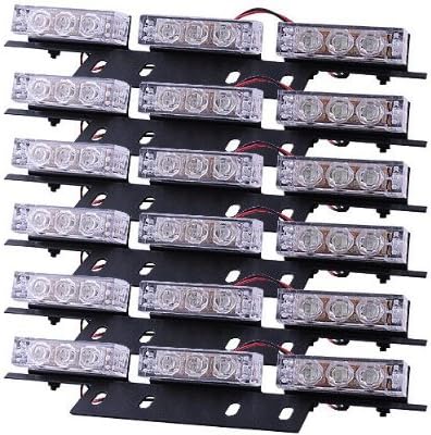 NadoTuning 54 x Ultra Bright Blue and Red LED Emergency Warning Use Flashing Strobe Lights Bar For Windshield Dash Grille