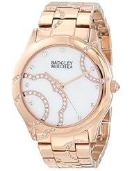 Badgley Mischka Womens BA/1208MPRG Swarovski Crystal Accented Rose-Gold Tone Bracelet Watch