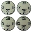 Antique Look Ceramic Clock Face Black and White Magnets- Set of 4