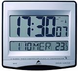 Alba LCDtime Clock Digital 12 or 24-hour Display Radio Controlled W235xD28xH222mm Silver Ref LCDTIME