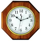 Geneva 9 by 11-Inch Octagonal Wood Wall Clock
