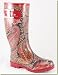 Jeffrey Campbell - Women's Fur Lined Orange Paisley Rain Boots