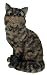 Michael Carr 80003TG Cat Sitting Up, Tiger Gray