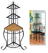 Black Corner Metal Hutch Baker's Rack 4 Tier Kitchen Shelf