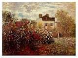 The Artist's Garden at Argenteuil Floral & Botanical Art Poster Print by Claude Monet, 36x27