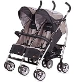 Poussette Double - Buggy de luxe / Disponible en 5 couleurs, Farbe:1096 - graphit