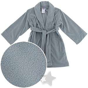 Heather Gray Fleece Bath Robe for Boys