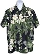 Men's Hawaiian Shirt-Palm Fronds on Black
