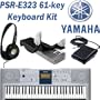 Yamaha PSR-E323 61-key Portable Electronic Keyboard with Foot Pedal and Headphones Plus Keyboard Dust Cover
