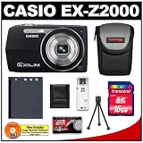 Cheap Casio EX-Z2000 14.1MP Digital Camera with 5x Ultra Wide Angle Zoom with CCD Shift Image Stabilization and 3.0 inch LCD (Black) with 16GB Card + Battery + Case + Accessory Kit