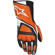 Alpinestars SP-8 Men's Leather Street Bike Racing Motorcycle Gloves w/ Free B&F Heart Sticker Bundle - Orange