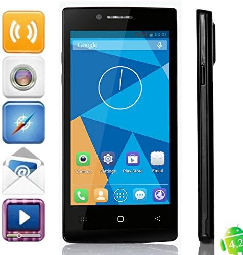 Doogee DG450 SmartPhone 4.5 inch 3G Android 4.2.9 MTK6582 Quad Core 1.3GHz RAM 1GB ROM 4GB Dual SIM WCDMA GSM (Black)