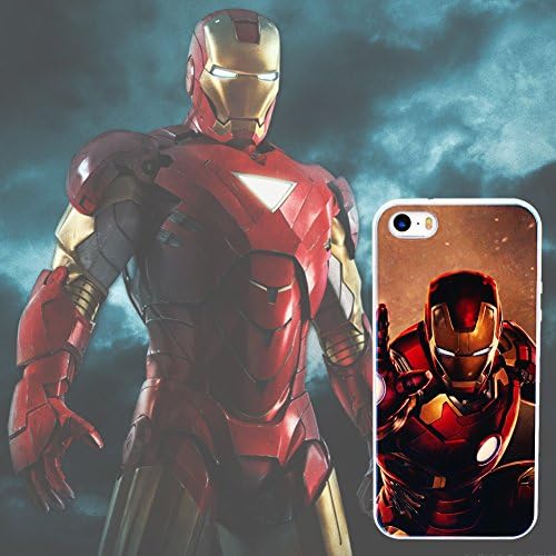 iPhone 5 Marvel The Avenger Ironman Mirror Back Blue Cover Case Free with Marney HD Screen Protector for iPhone 5/5s/5c