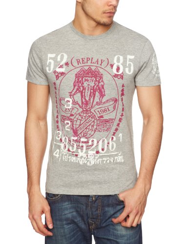 Replay Herren T-Shirt M3110 .000.2660, Gr. 50 (L), Grau (grey melange M02) Preisvergleich