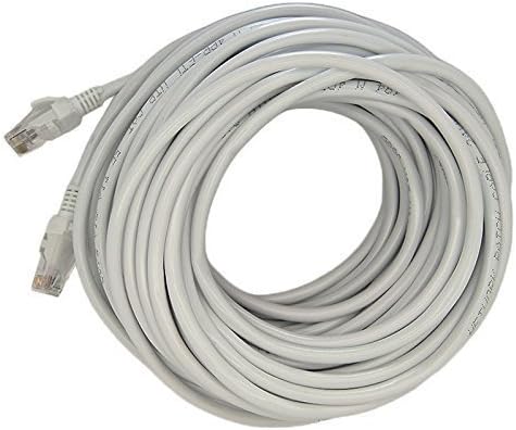Ethernet Patch Cable - Woodsam (TM) - Gray / Grey - 100 FT - CAT5 RJ45 Computer Networking Cord - Local Area Network - LAN - Professional Gold Plated &amp; Shielded Cable