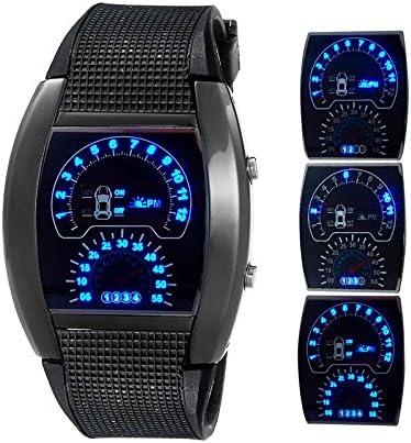 Fochutech Multi Sport Alarm Clock Car Dashboard LED Stylish Digital Watch Blue Light Silicone Strap