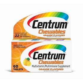 Centrum Chewable Multivitamin Tablets Orange Flavor 60