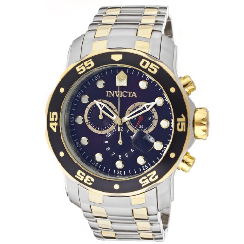 Invicta Mens 0077 Pro Diver Chronograph Black Dial Watch