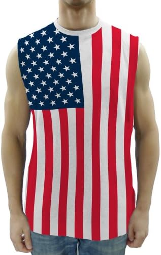 USA American Flag Sleeveless Adult T-Shirt Muscle Tank