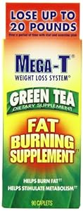 Mega-T Dietary Supplement Green Tea Extract Caplets, 90-Count Bottle (Pack of 2)